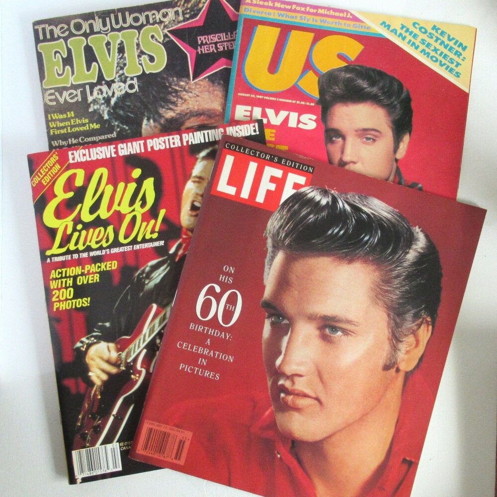 4 Vintage Magazines packed with Elvis Presley facts and photos!